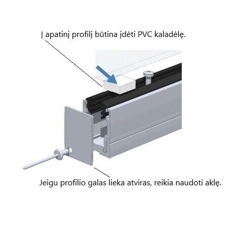 Aklė stiklo profiliui 1 Aklė stiklo profiliui 1