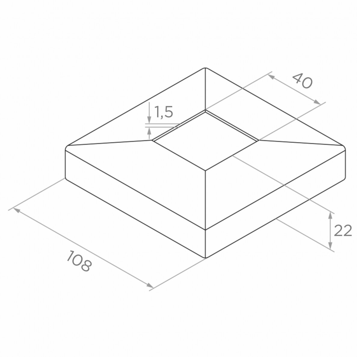 Balkono galinis statramstis stiklui 40×40 H-1060 mm (kairinis) 6 Balkono galinis statramstis stiklui 40×40 H-1060 mm (kairinis) 6