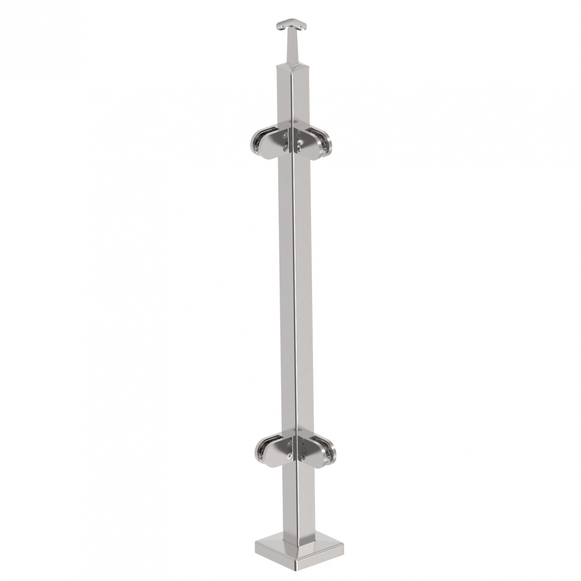 Balkono kampinis statramstis stiklui 40×40 H-1060 mm Balkono kampinis statramstis stiklui 40×40 H-1060 mm