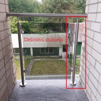 Balkono galinis statramstis 40×40 H-1100 mm (dešininis) 2 Balkono galinis statramstis 40×40 H-1100 mm (dešininis) 2