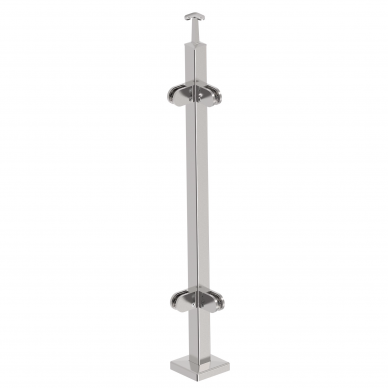 Balkono kampinis statramstis stiklui 40×40 H-1060 mm Balkono kampinis statramstis stiklui 40×40 H-1060 mm