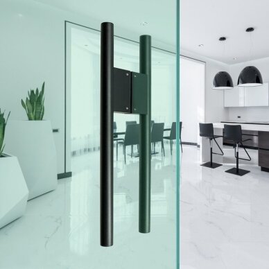 Dvipusė apvali durų rankena – juoda, 90°, 30x500 mm 2 Dvipusė apvali durų rankena – juoda, 90°, 30x500 mm 2
