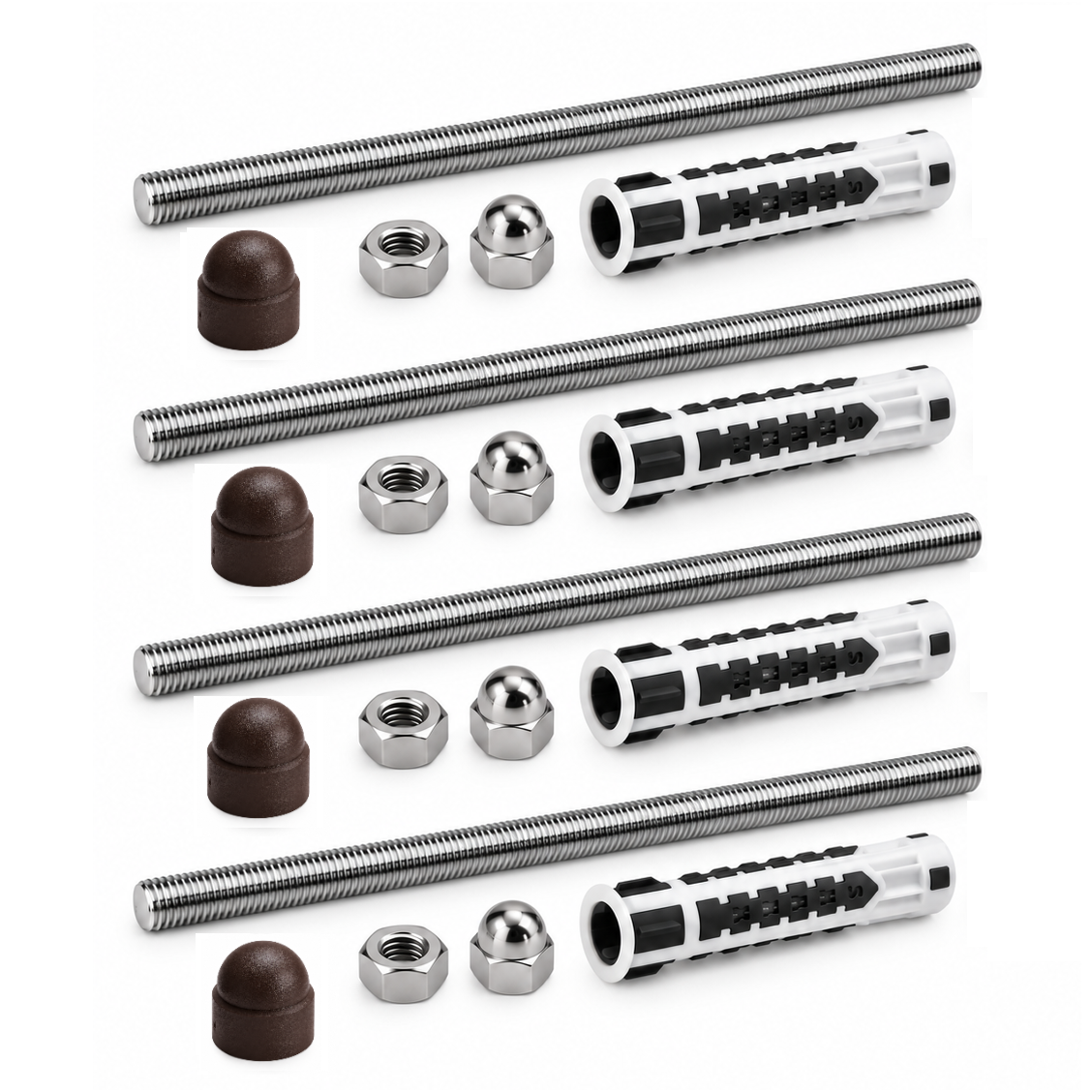 M6 Facade Fixing Set, Brown (4 pcs.) M6 Facade Fixing Set, Brown (4 pcs.)