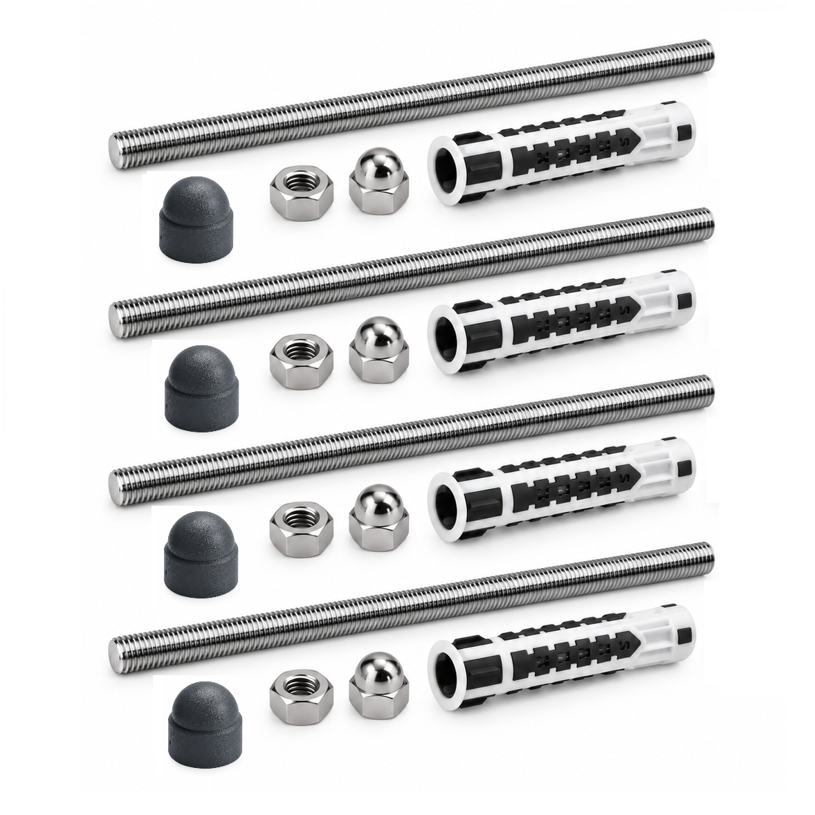 M6 Facade Fixing Set, Grey (4 pcs.) M6 Facade Fixing Set, Grey (4 pcs.)