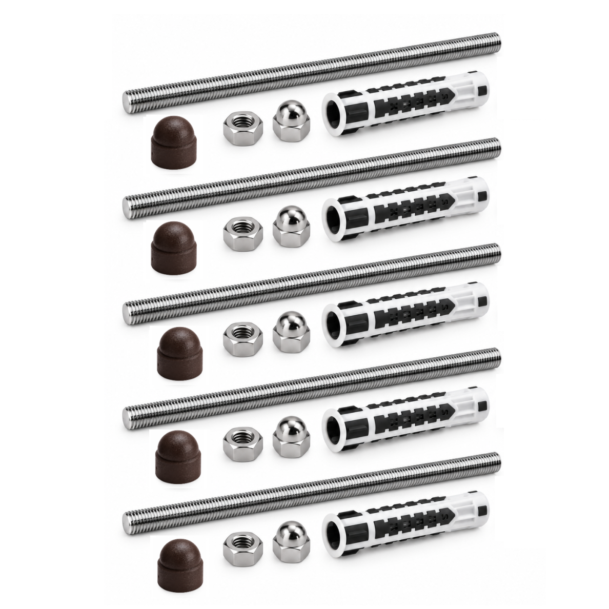 M6 Facade Fixing Set, Brown (5 pcs.) M6 Facade Fixing Set, Brown (5 pcs.)