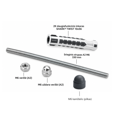 M6 Facade Fixing Set, Grey (4 pcs.) 1 M6 Facade Fixing Set, Grey (4 pcs.) 1