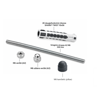 M6 Facade Fixing Set, Grey (5 pcs.) 1 M6 Facade Fixing Set, Grey (5 pcs.) 1