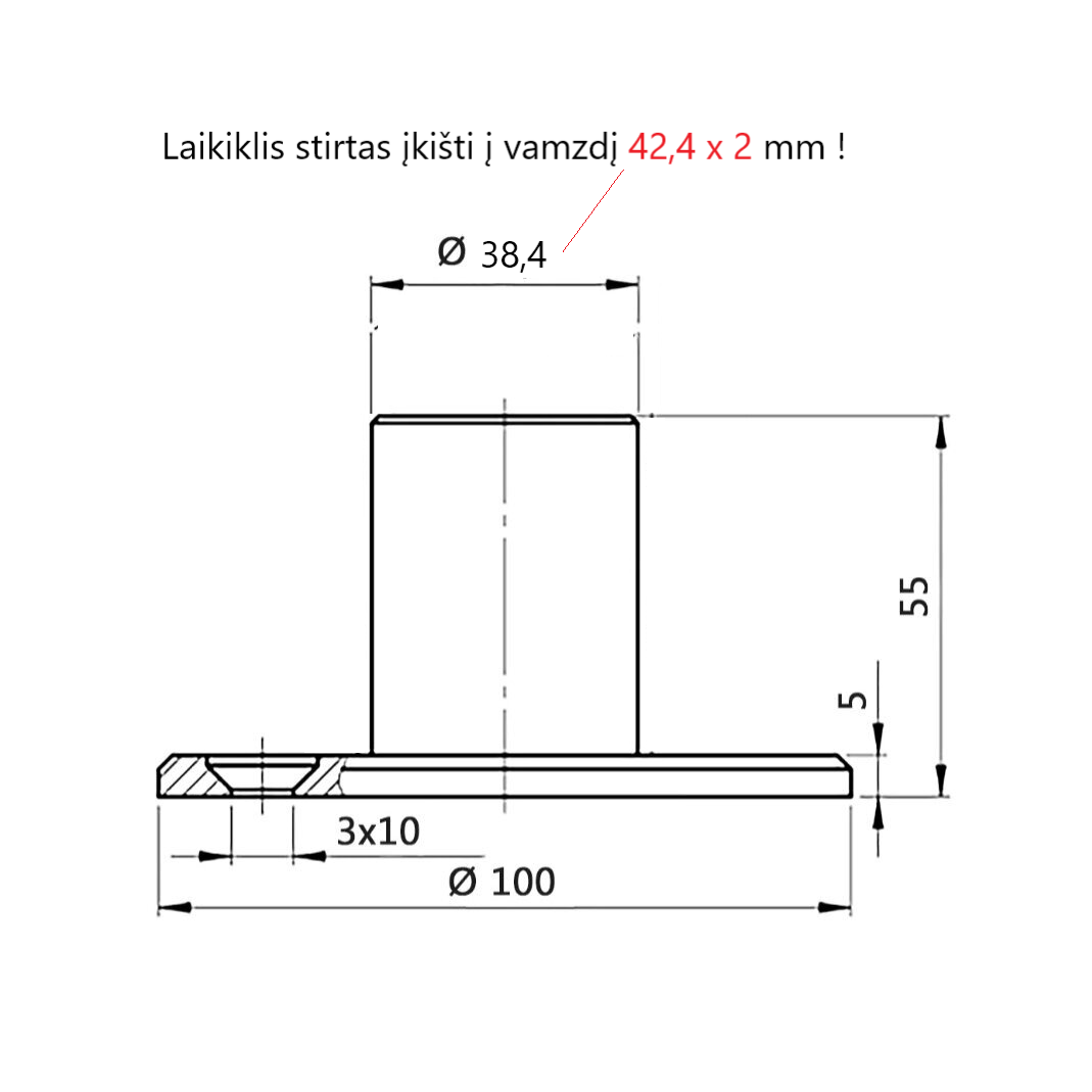 Flange 42,4×100xx5mm 1 Flange 42,4×100xx5mm 1