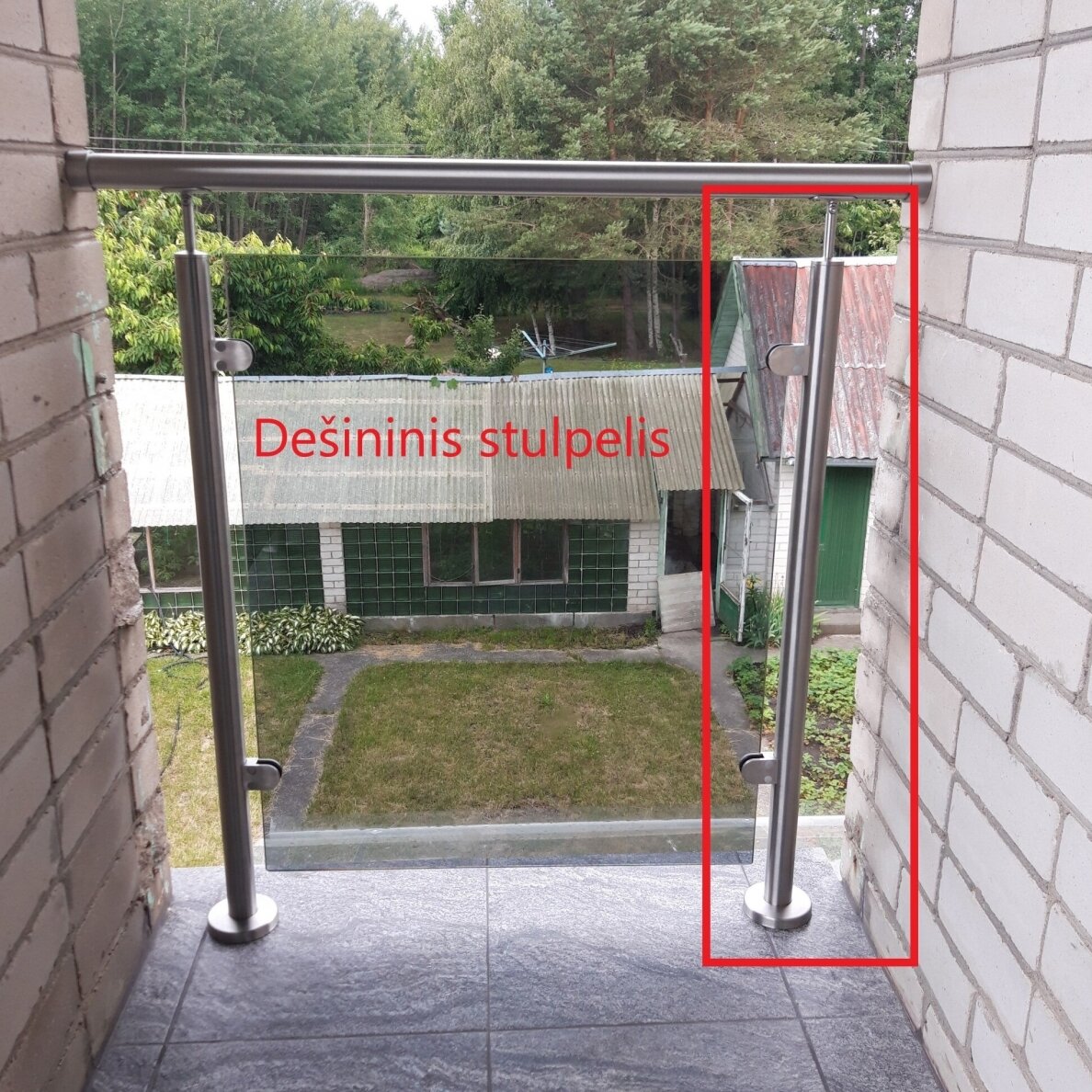 Galinis statramstis stiklui H-1130 mm (dešininis) 2 Galinis statramstis stiklui H-1130 mm (dešininis) 2