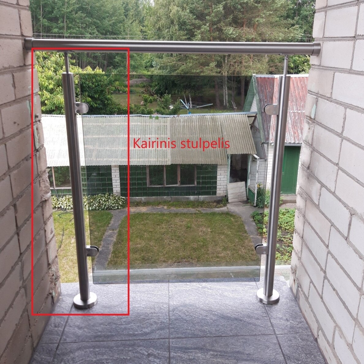 Galinis statramstis H-1000mm (kairinis) RAL-9005 8 Galinis statramstis H-1000mm (kairinis) RAL-9005 8