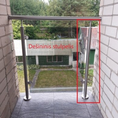 Galinis statramstis stiklui H-1000 mm (dešininis) 2 Galinis statramstis stiklui H-1000 mm (dešininis) 2
