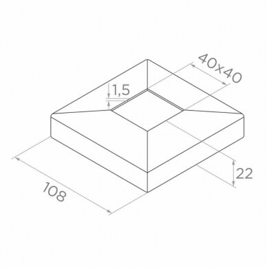 Galinis statramstis H-1000mm (dešininis) RAL-9005 6 Galinis statramstis H-1000mm (dešininis) RAL-9005 6