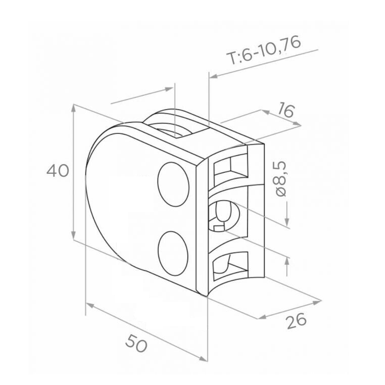 Galinis statramstis stiklui H-1130 mm (dešininis) 4 Galinis statramstis stiklui H-1130 mm (dešininis) 4