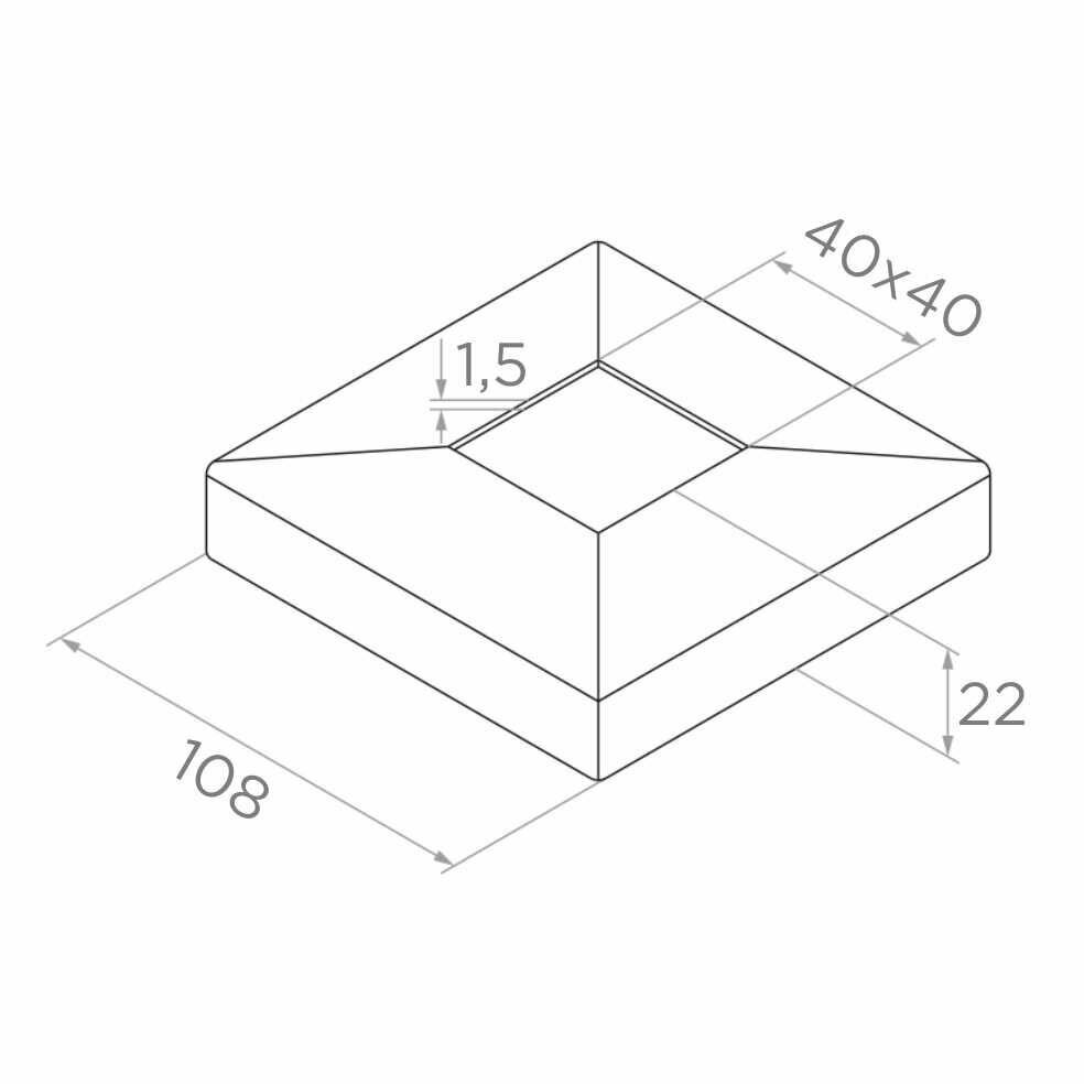 Turėklo statramstis H-1000mm RAL-9005 6 Turėklo statramstis H-1000mm RAL-9005 6