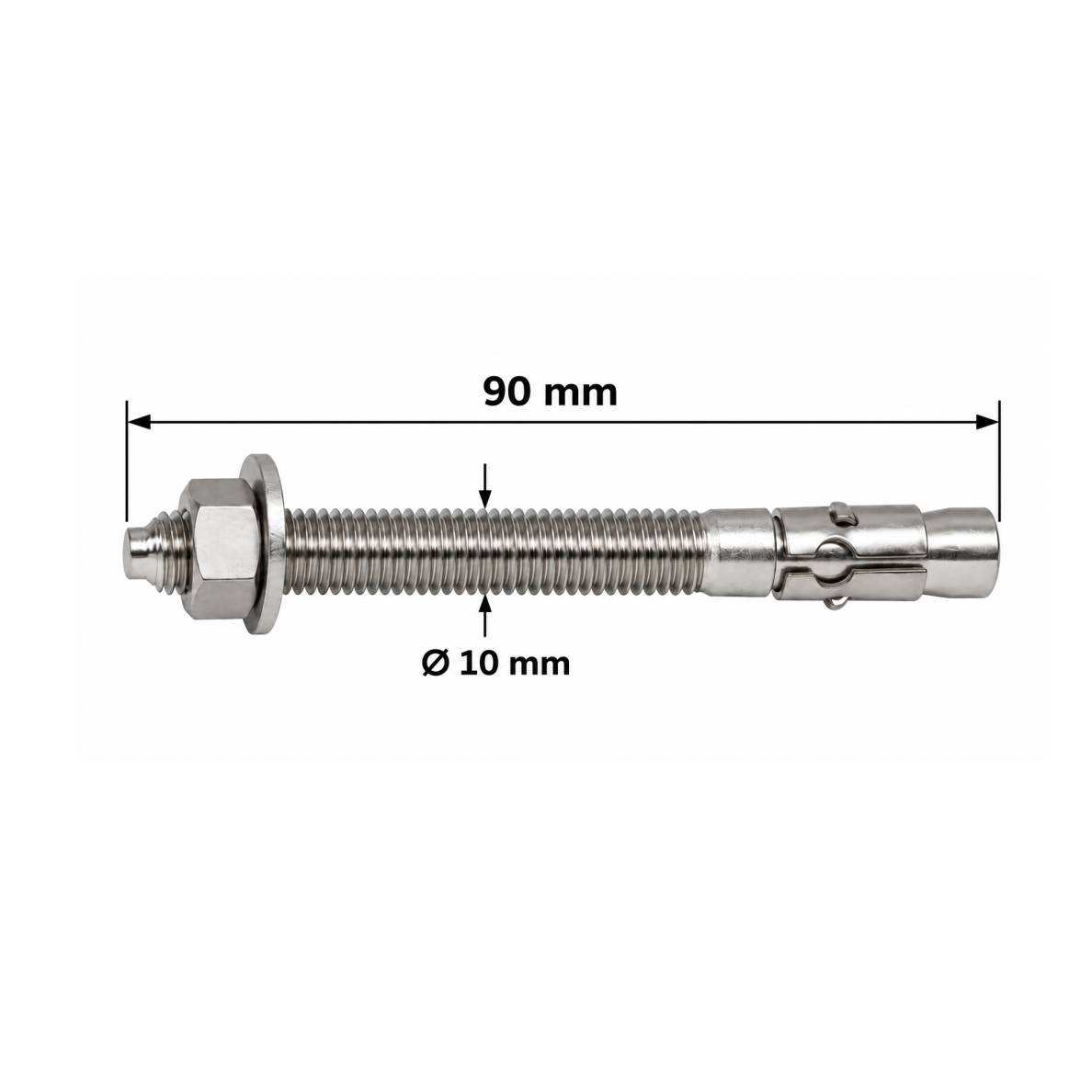 Tvirtinimo į betoną rinkinys M10×90 A2 (2 vnt.) 1
