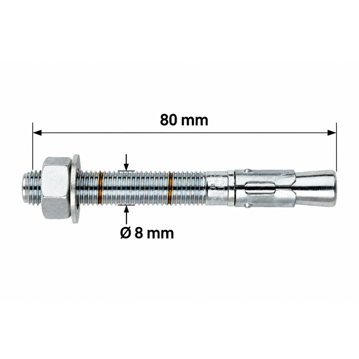 Tvirtinimo į betoną rinkinys M8×80 ZN (2 vnt.) 1 Tvirtinimo į betoną rinkinys M8×80 ZN (2 vnt.) 1