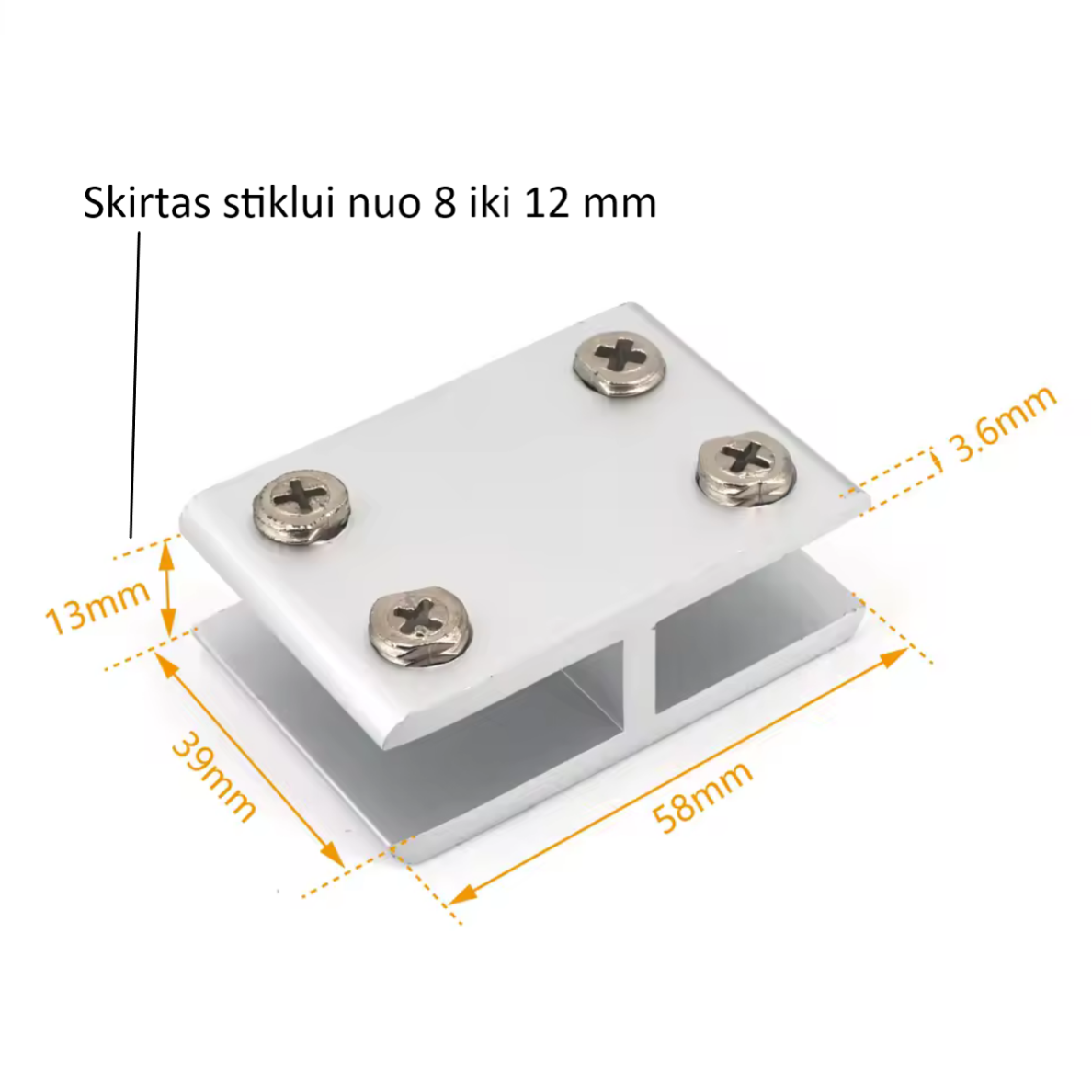 Tiesus stiklo laikiklis 8–12 mm 1 Tiesus stiklo laikiklis 8–12 mm 1