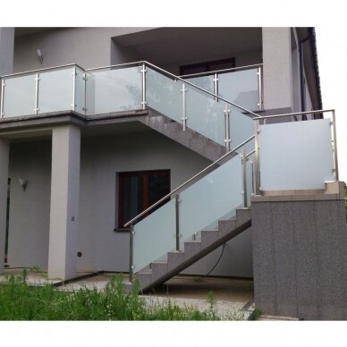 Turėklo kampinis statramstis stiklui 40×40 H-960 mm 6 Turėklo kampinis statramstis stiklui 40×40 H-960 mm 6