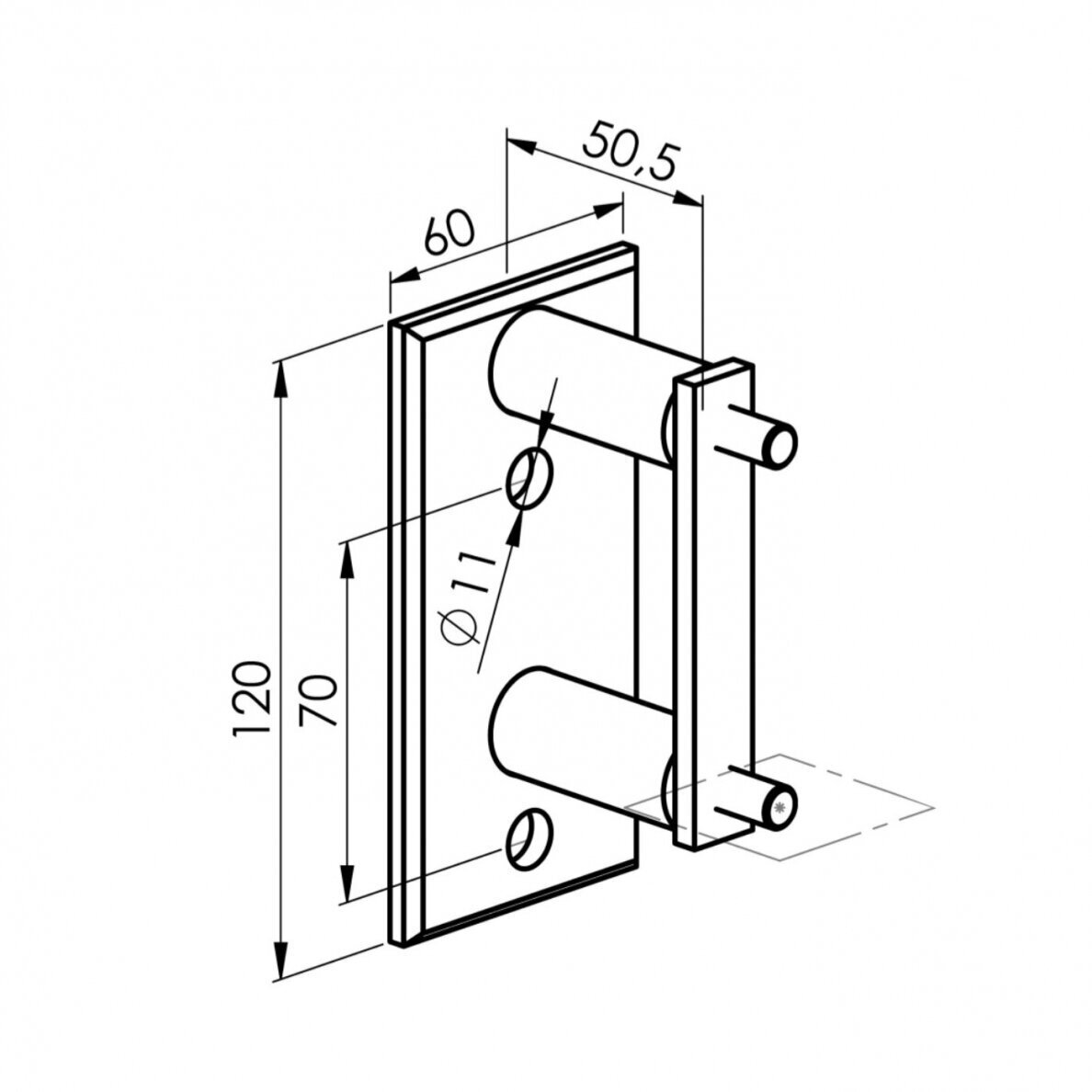 Railing Post H-1130mm RAL-9005 7 Railing Post H-1130mm RAL-9005 7