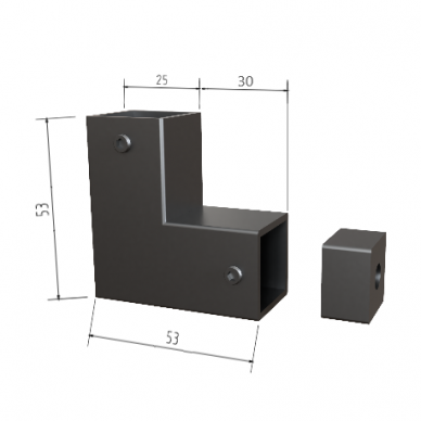 Laikiklis 20x20 vertikaliam profiliui (juodas) 1 Laikiklis 20x20 vertikaliam profiliui (juodas) 1