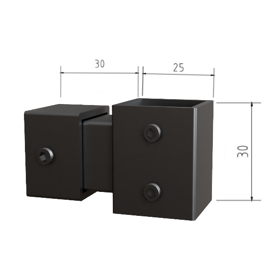 Laikiklis 20x20 vertikaliam profiliui (juodas) 1 Laikiklis 20x20 vertikaliam profiliui (juodas) 1