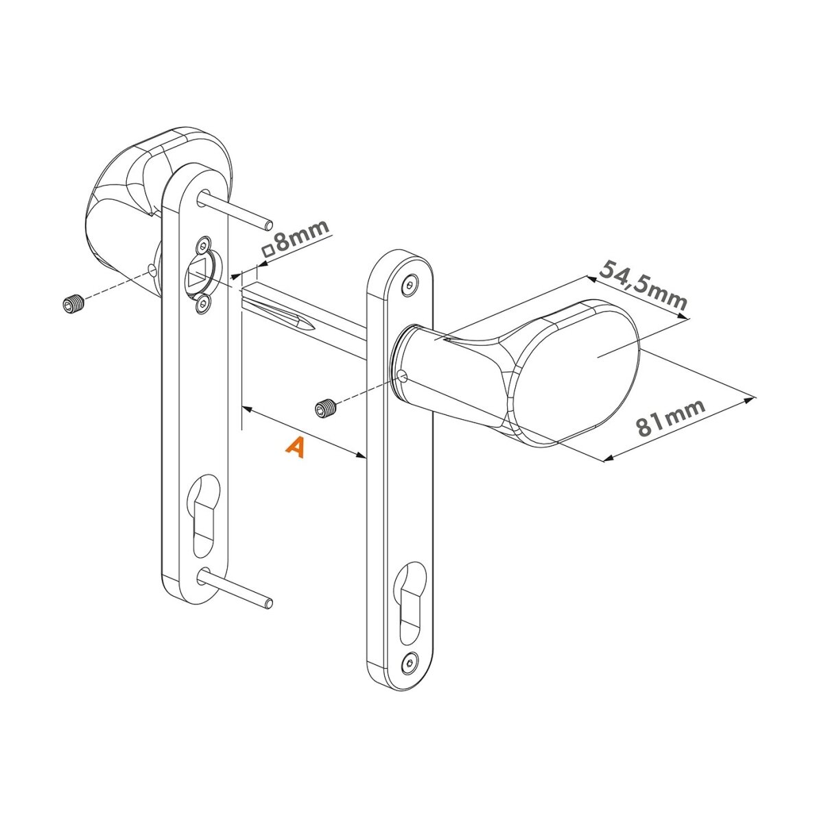 Locinox aliuminio vartų rankena 1 Locinox aliuminio vartų rankena 1