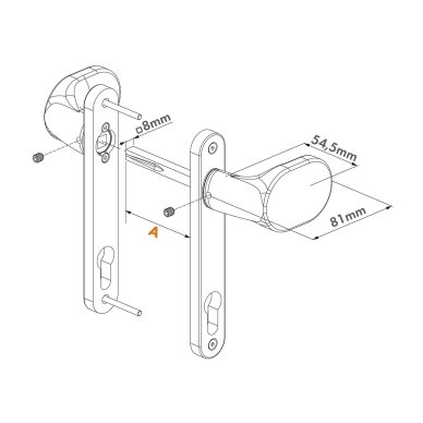 Locinox aliuminio vartų rankena 1 Locinox aliuminio vartų rankena 1
