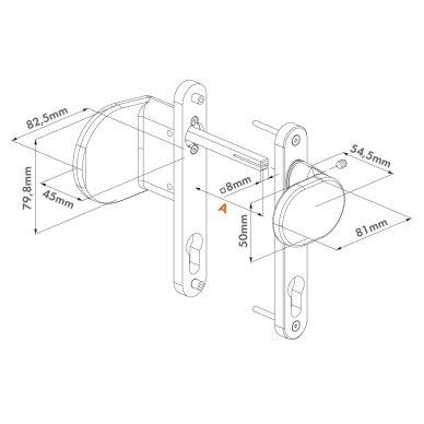 Locinox anoduoto aliuminio rankenų komplektas 1 Locinox anoduoto aliuminio rankenų komplektas 1