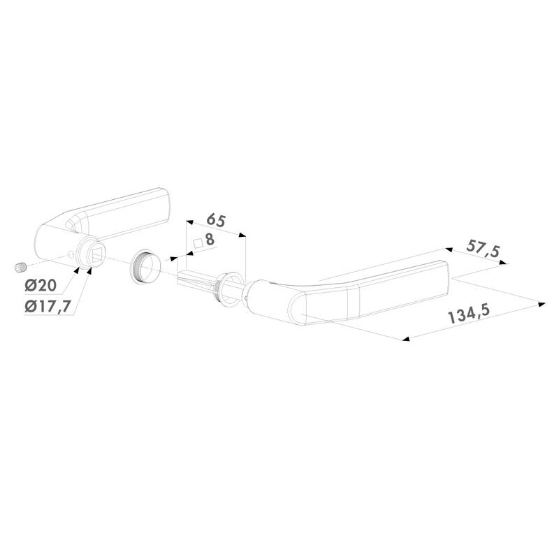 Locinox aliuminio rankenų pora LO.3006J – su 65 mm koteliu 1 Locinox aliuminio rankenų pora LO.3006J – su 65 mm koteliu 1