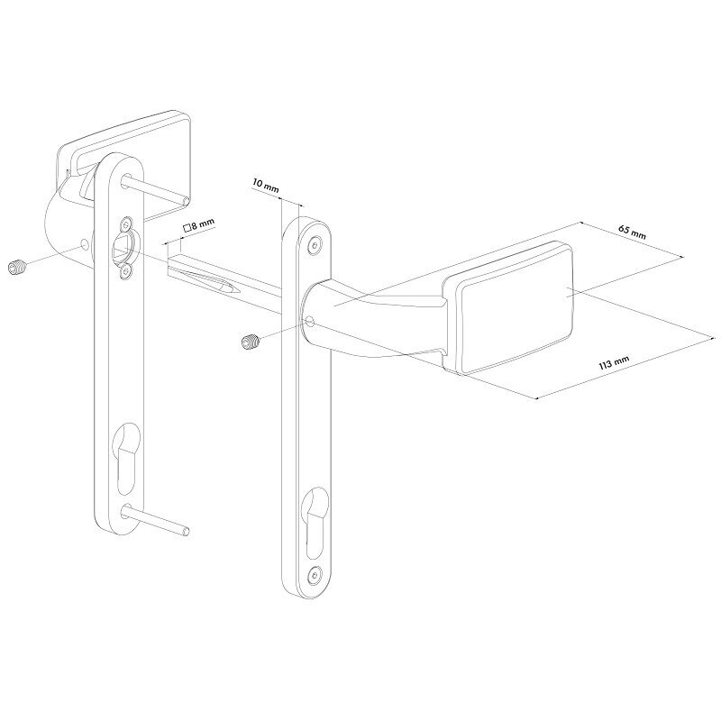 Locinox anoduoto aliuminio rankena 1