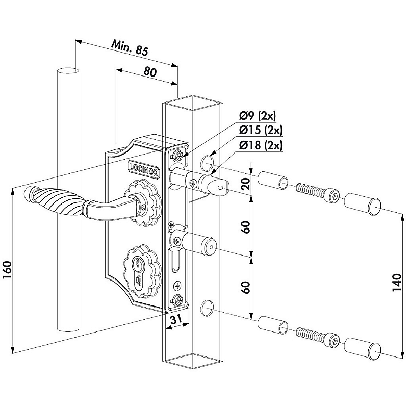 Mažas užraktas 40–50 mm 1 Mažas užraktas 40–50 mm 1