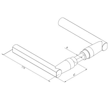 Moderni rankena – juoda, Type F – GM.FH 1 Moderni rankena – juoda, Type F – GM.FH 1