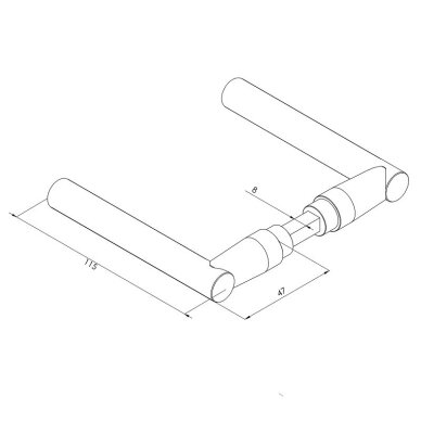 Moderni rankena – juoda, Type R – GM.RH 1 Moderni rankena – juoda, Type R – GM.RH 1