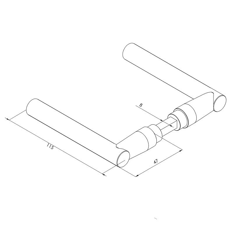 Moderni rankena – juoda, Type R – GM.RH 1 Moderni rankena – juoda, Type R – GM.RH 1