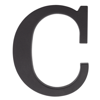 Plastikinė raidė "C" – juoda, 90 mm Plastikinė raidė "C" – juoda, 90 mm