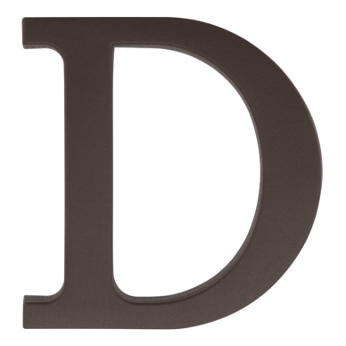 Plastikinė raidė "D" – ruda, 90 mm Plastikinė raidė "D" – ruda, 90 mm
