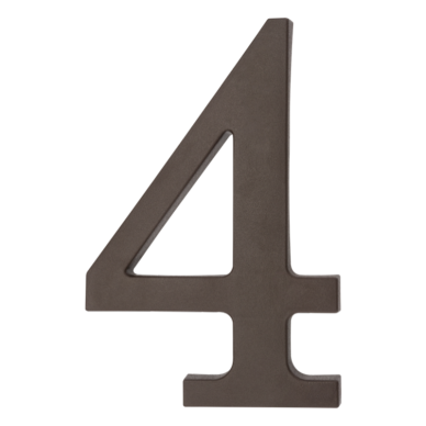 Plastikinis skaičius "4" – rudas, 180 mm Plastikinis skaičius "4" – rudas, 180 mm