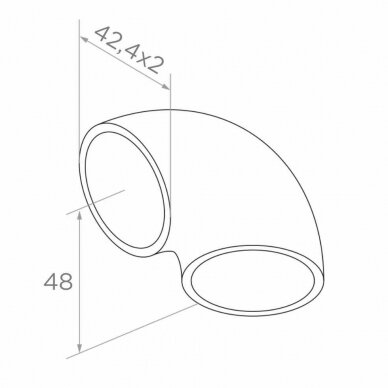 Virinama alkūnė D42,4 1 Virinama alkūnė D42,4 1