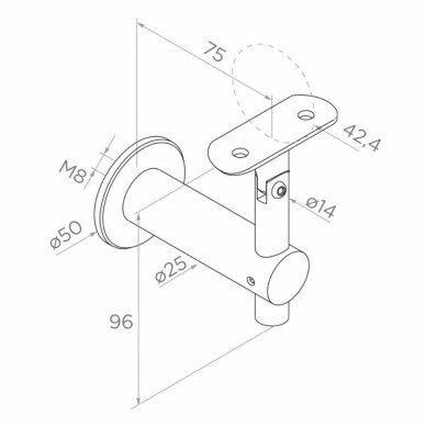 Armrest Bracket D42.4 1 Armrest Bracket D42.4 1