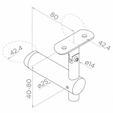 Armrest Bracket D42.4 1 Armrest Bracket D42.4 1