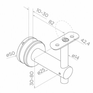 Handrail holder D42.4 1 Handrail holder D42.4 1
