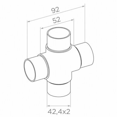 Kryžminis sujungimas D42,4 1 Kryžminis sujungimas D42,4 1