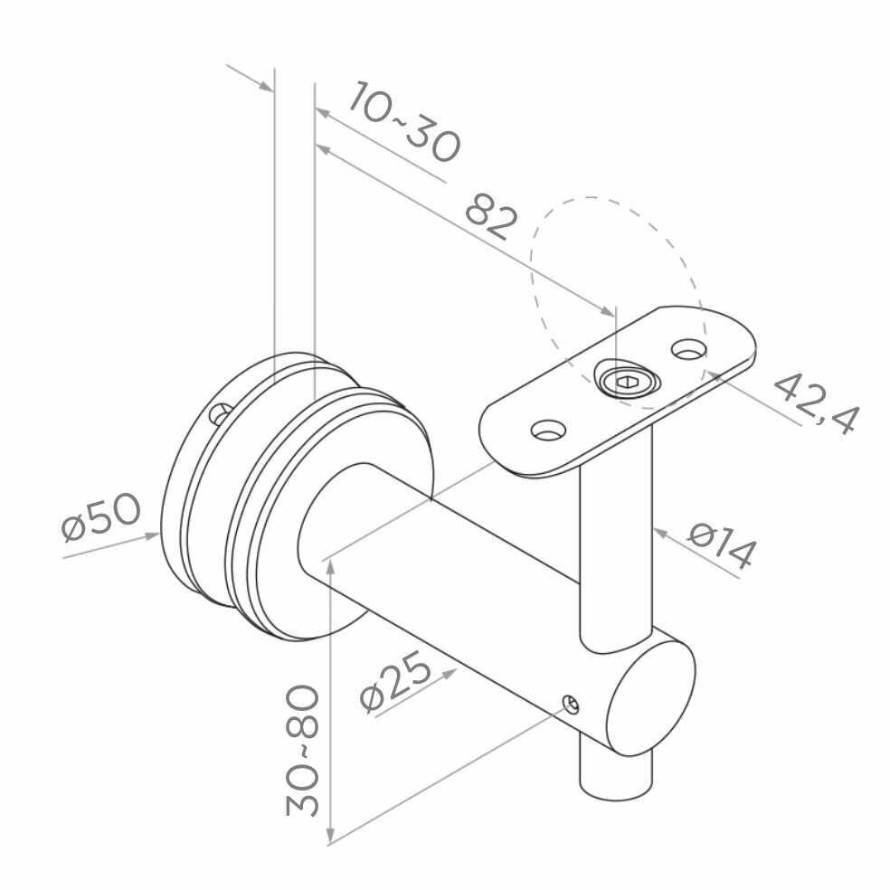 Handrail holder D42.4 1 Handrail holder D42.4 1