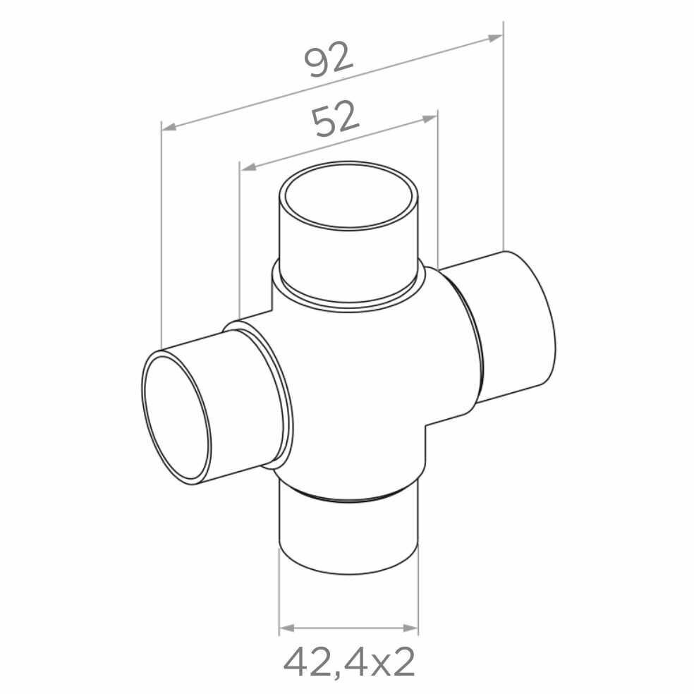 Kryžminis sujungimas D42,4 1 Kryžminis sujungimas D42,4 1