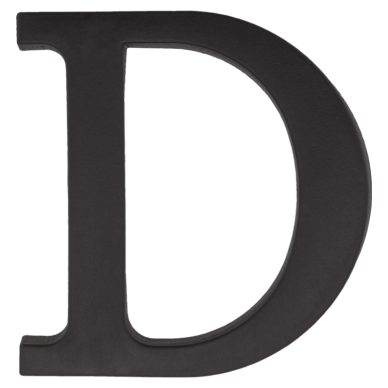 Raidė „D“ – plastikinė, juoda, 90 mm Raidė „D“ – plastikinė, juoda, 90 mm