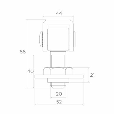 Adjustable M20 Gate Hinge with Zinc-Plated Eye Base 1 Adjustable M20 Gate Hinge with Zinc-Plated Eye Base 1
