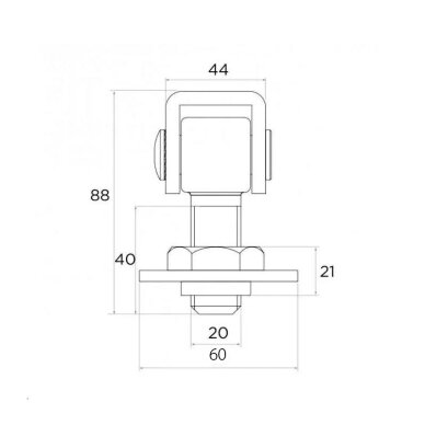 Adjustable Weld-On M20 Gate Hinge with Black Eye 1 Adjustable Weld-On M20 Gate Hinge with Black Eye 1