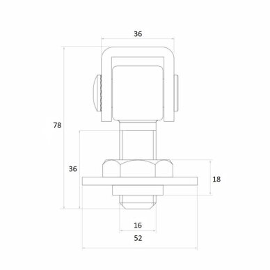 Adjustable M12 Gate Hinge 1 Adjustable M12 Gate Hinge 1