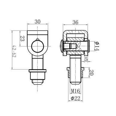 Adjustable Zinc-Plated M16 Gate Hinge 1 Adjustable Zinc-Plated M16 Gate Hinge 1