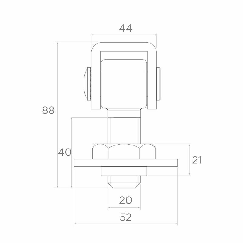 Adjustable M20 Gate Hinge with Zinc-Plated Eye Base 1 Adjustable M20 Gate Hinge with Zinc-Plated Eye Base 1